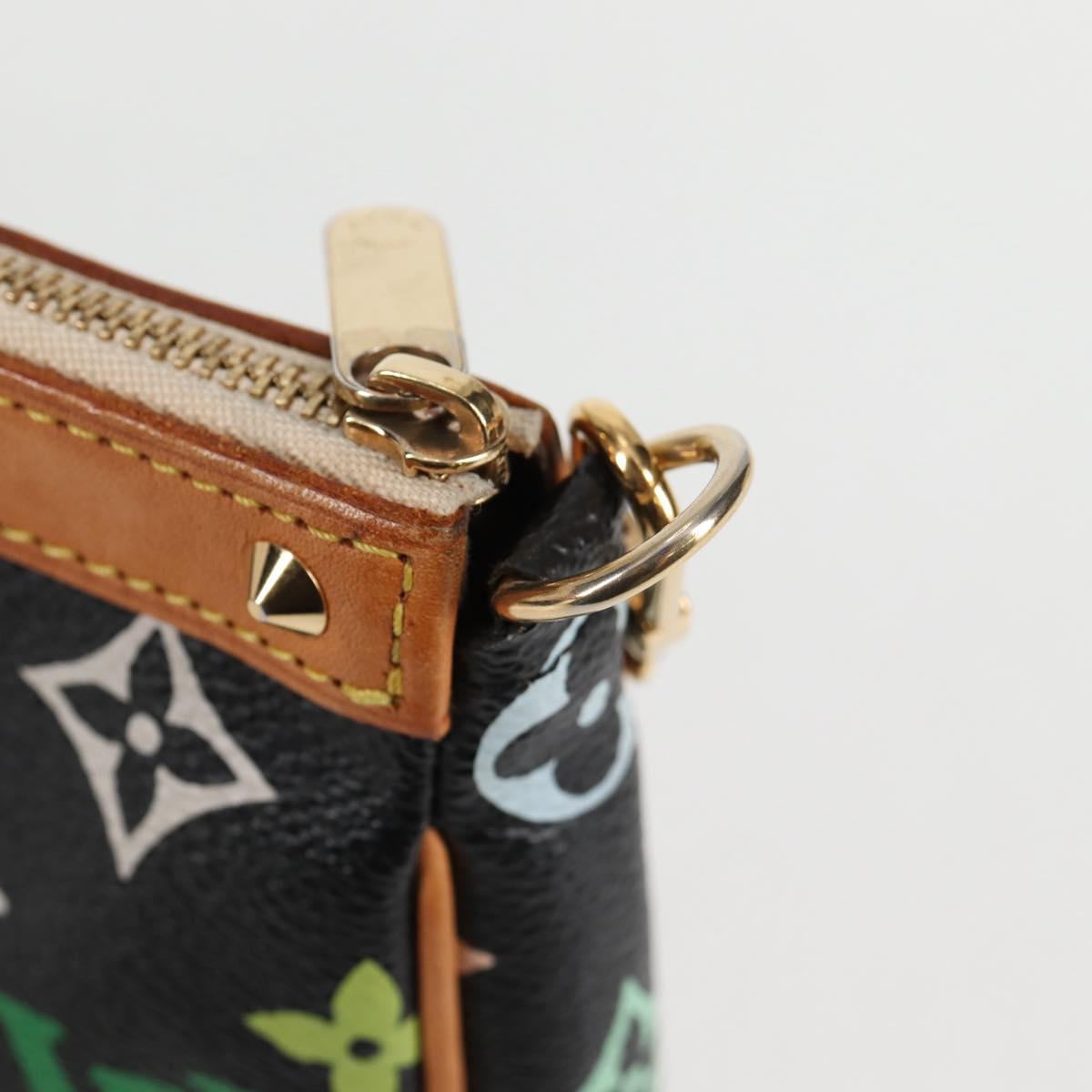 LOUIS VUITTON Monogram Multicolor Pochette Accessoires Black M92648 Auth 115215V