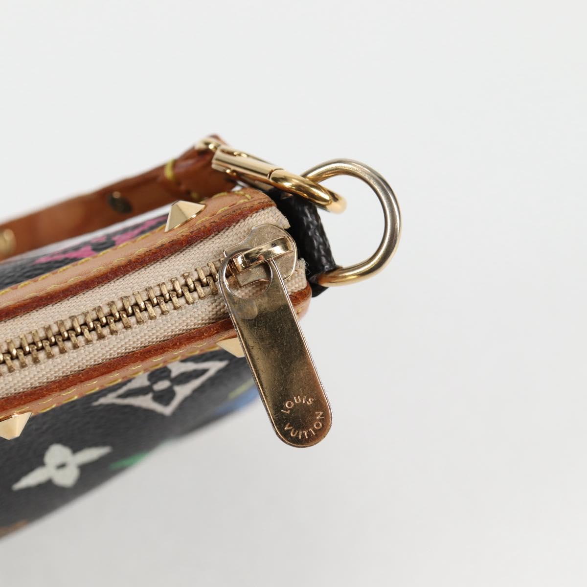 LOUIS VUITTON Monogram Multicolor Pochette Accessoires Black M92648 Auth 115215V