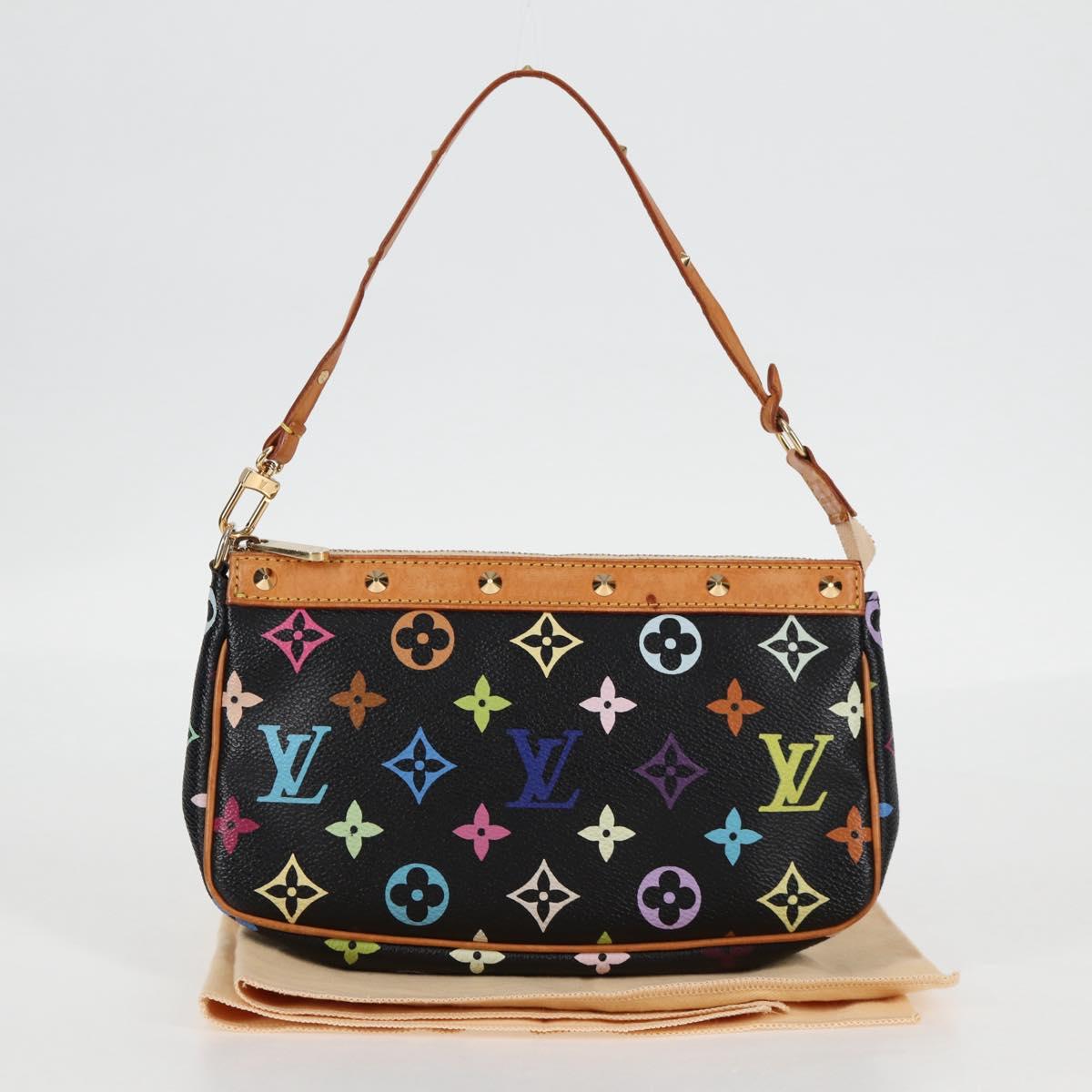 LOUIS VUITTON Monogram Multicolor Pochette Accessoires Black M92648 Auth 115215V