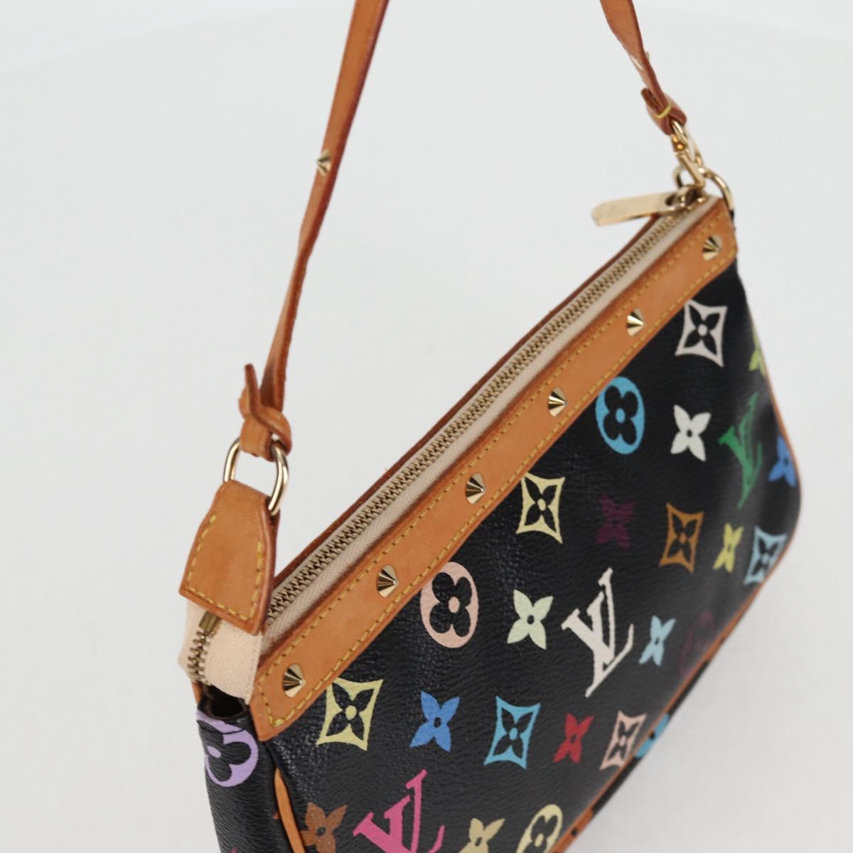LOUIS VUITTON Monogram Multicolor Pochette Accessoires Black M92648 Auth 115215V