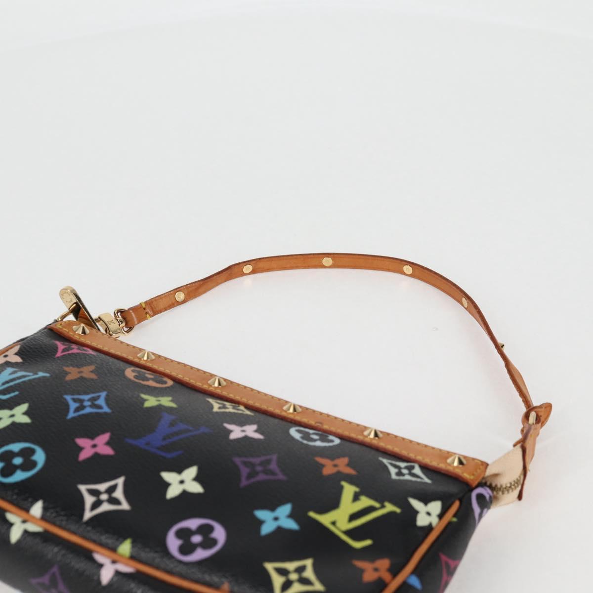LOUIS VUITTON Monogram Multicolor Pochette Accessoires Black M92648 Auth 115215V