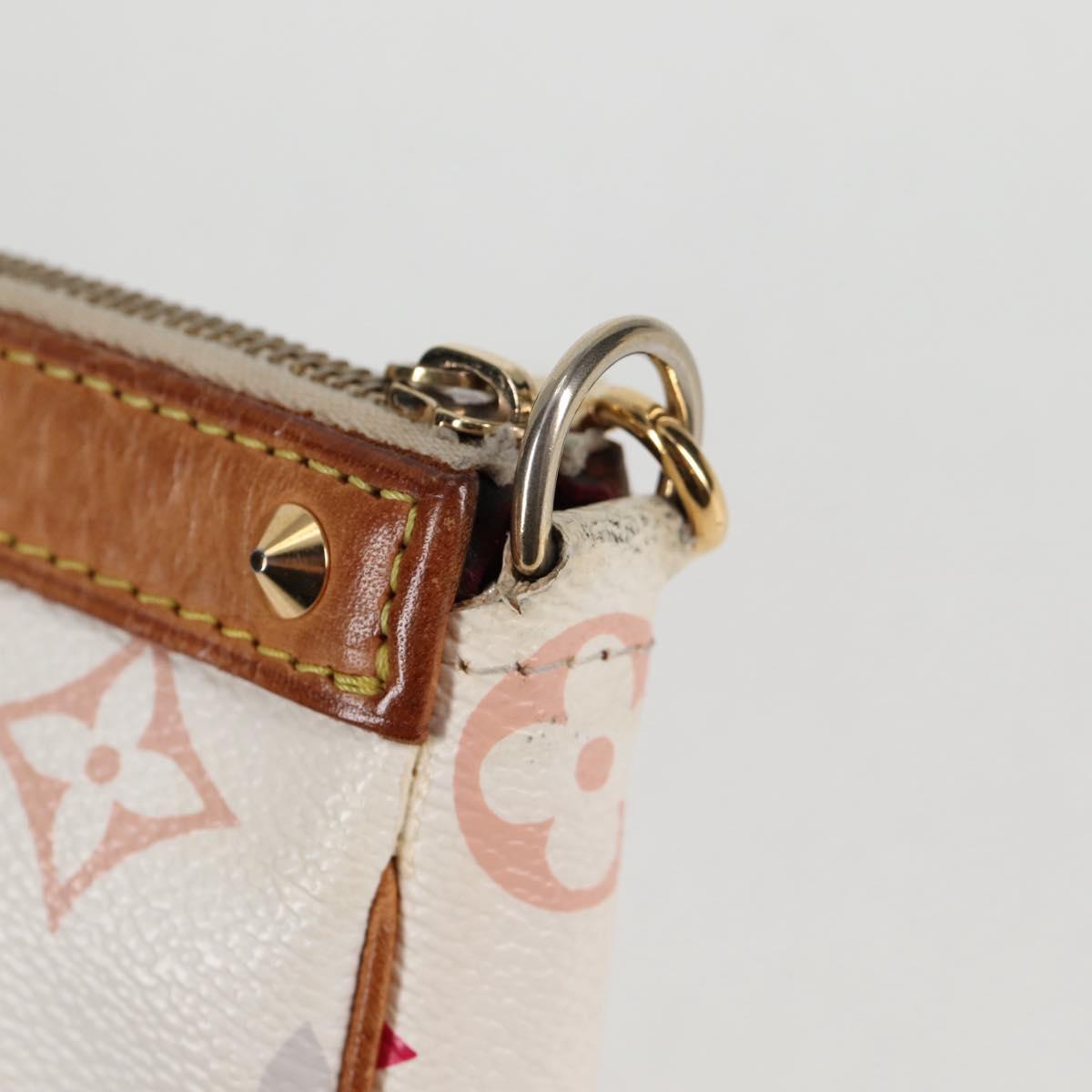 LOUIS VUITTON Multicolor Pochette Accessoires Pouch White M92649 Auth 115216V