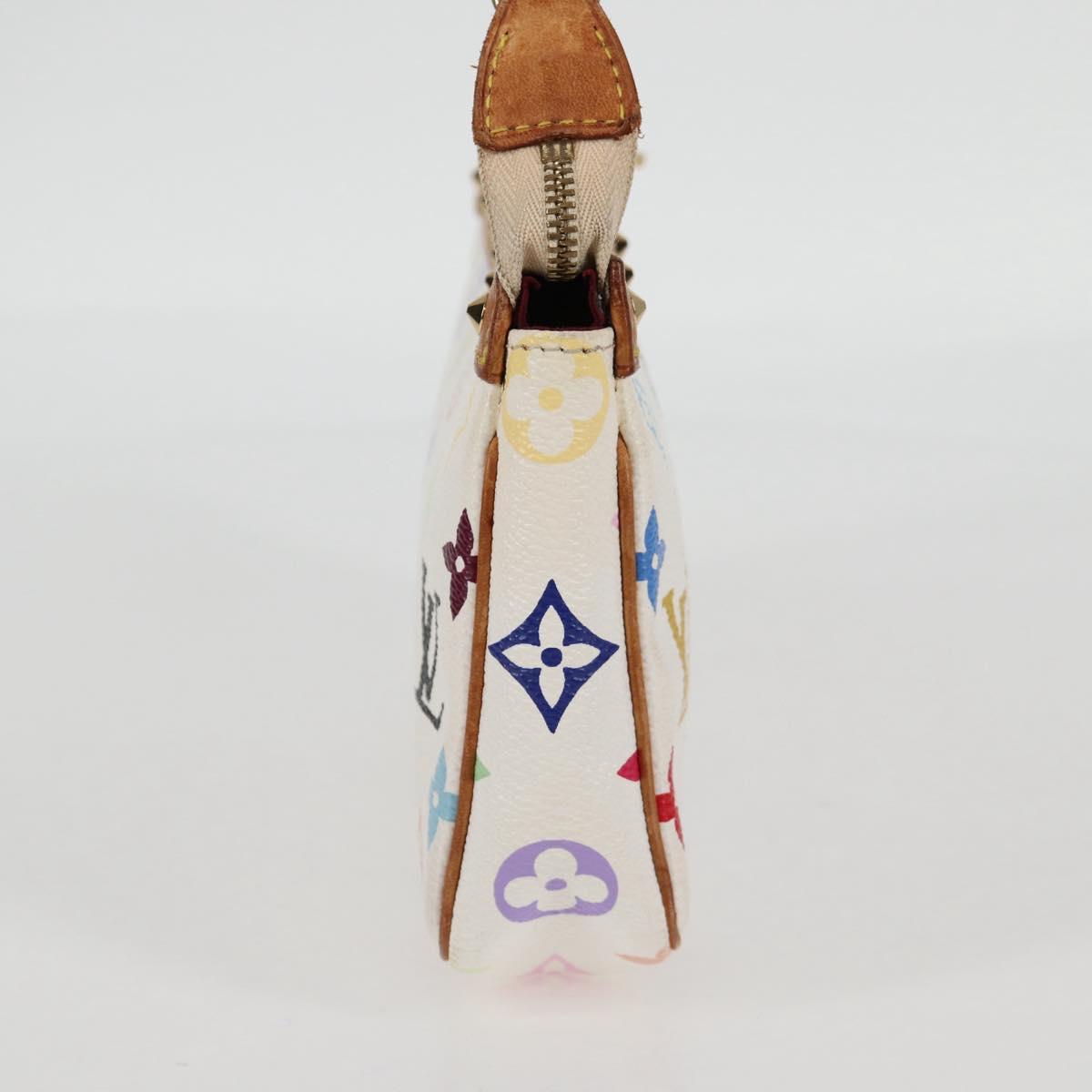 LOUIS VUITTON Multicolor Pochette Accessoires Pouch White M92649 Auth 115216V