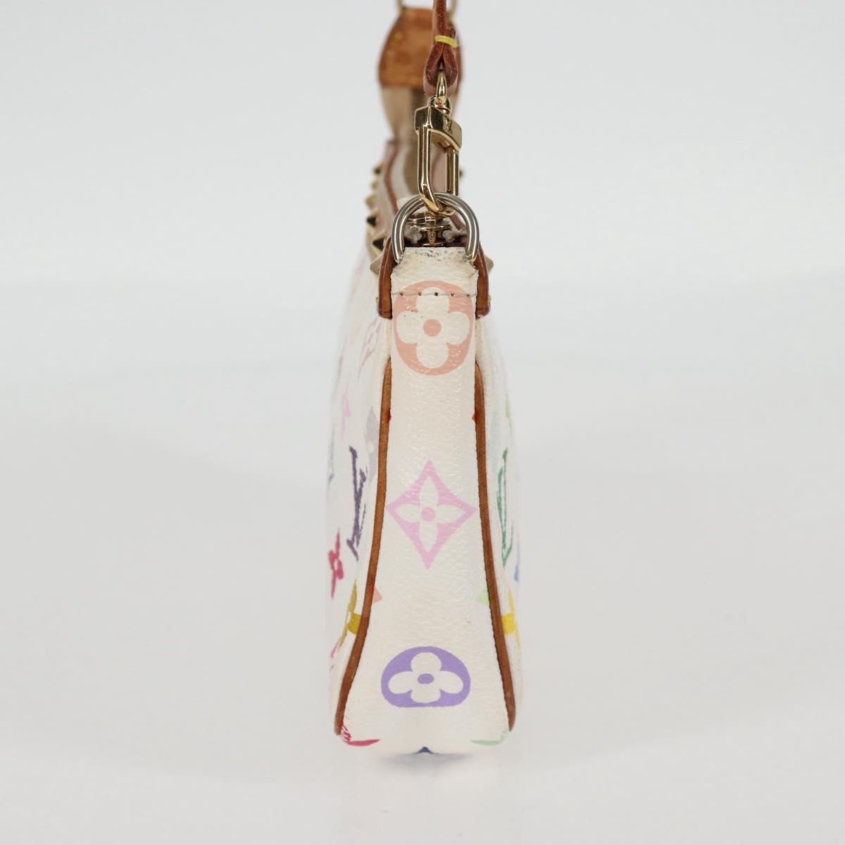 LOUIS VUITTON Multicolor Pochette Accessoires Pouch White M92649 Auth 115216V