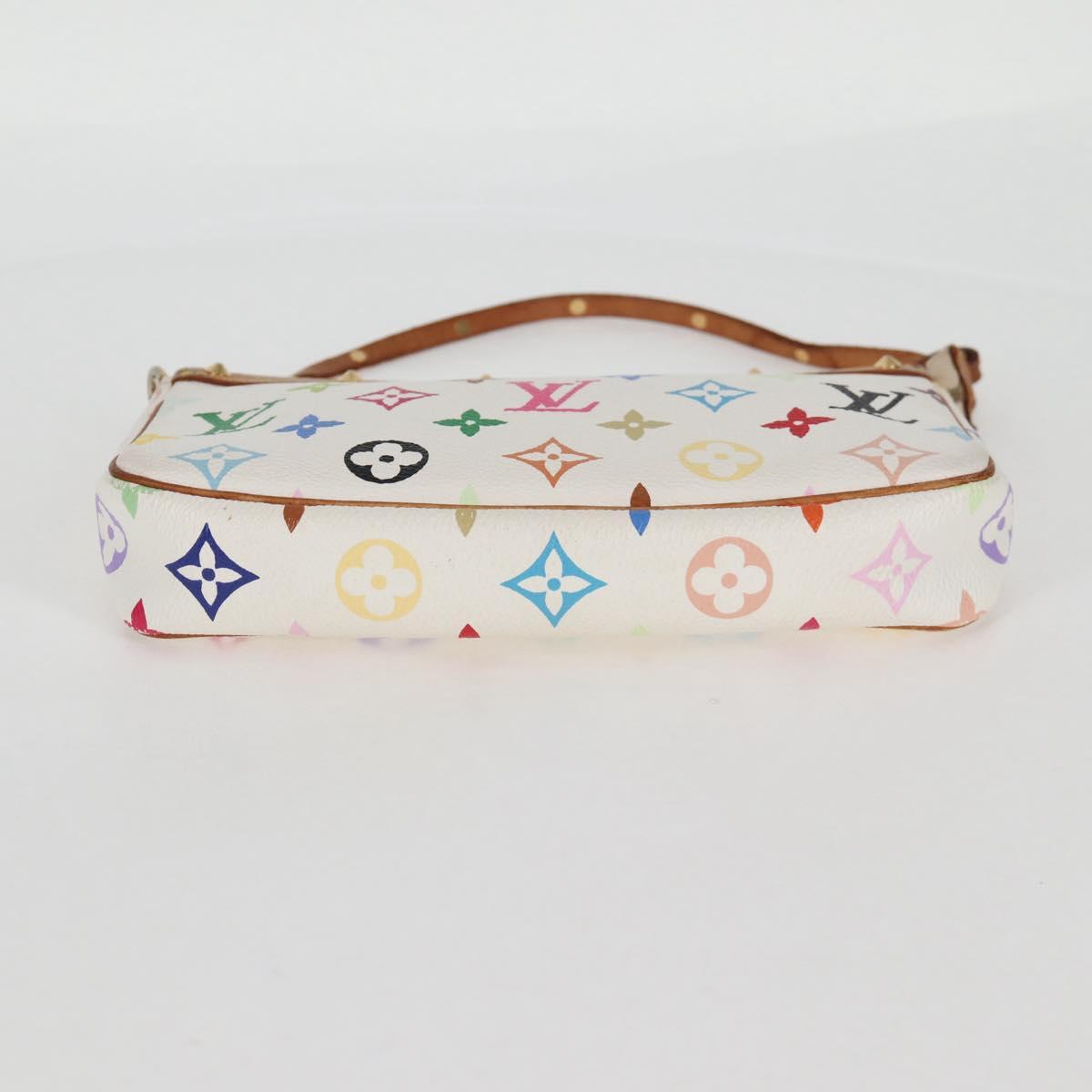 LOUIS VUITTON Multicolor Pochette Accessoires Pouch White M92649 Auth 115216V