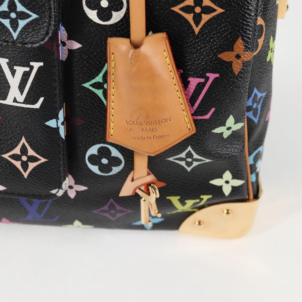 LOUIS VUITTON Monogram Multicolor Speedy 30 Hand Bag Black M92642 Auth 115220V