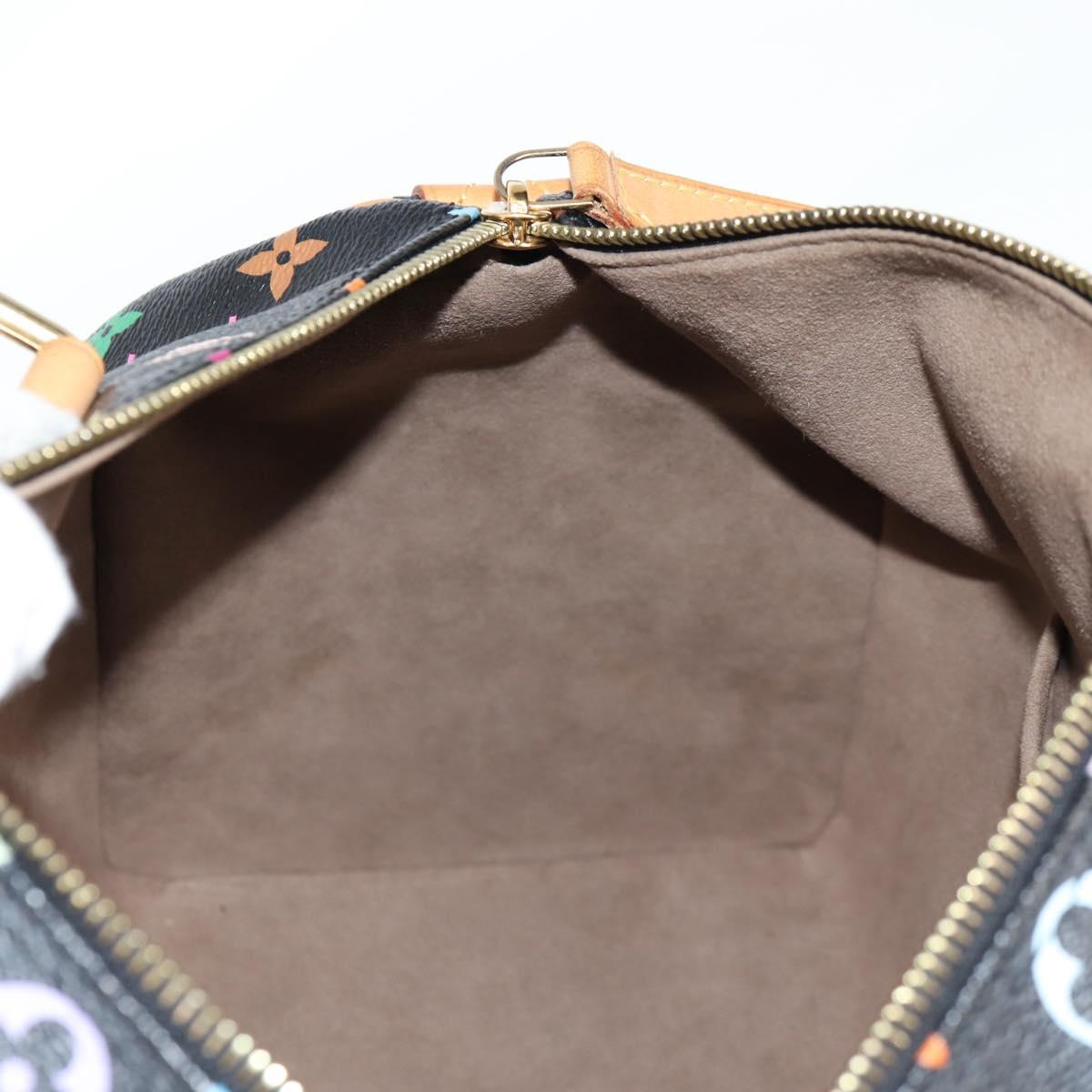 LOUIS VUITTON Monogram Multicolor Speedy 30 Hand Bag Black M92642 Auth 115220V