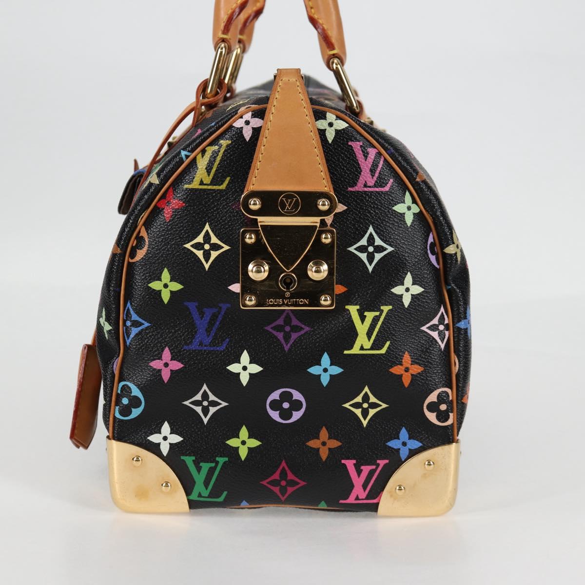 LOUIS VUITTON Monogram Multicolor Speedy 30 Hand Bag Black M92642 Auth 115220V