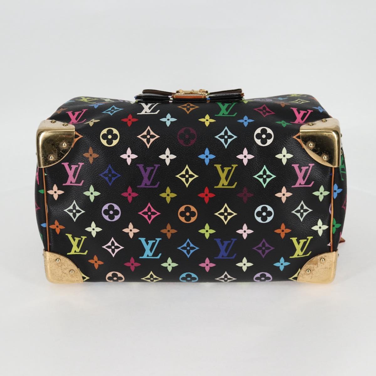 LOUIS VUITTON Monogram Multicolor Speedy 30 Hand Bag Black M92642 Auth 115221V