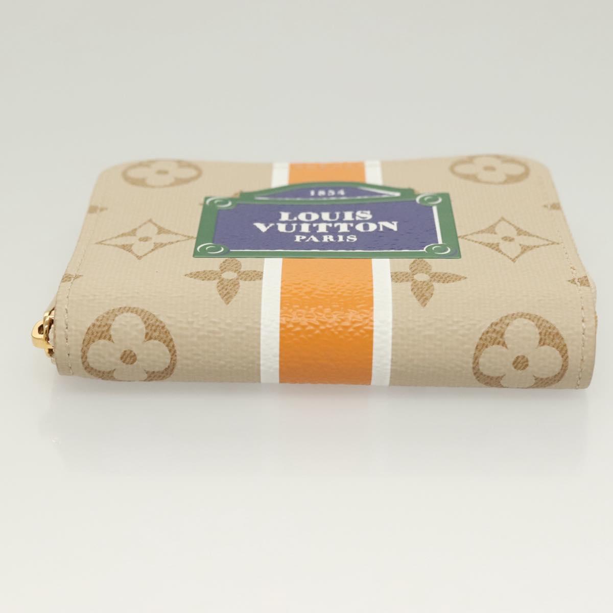 LOUIS VUITTON Monogram Monopanam Zippy Coin Purse Beige M82691 LV Auth 115227M