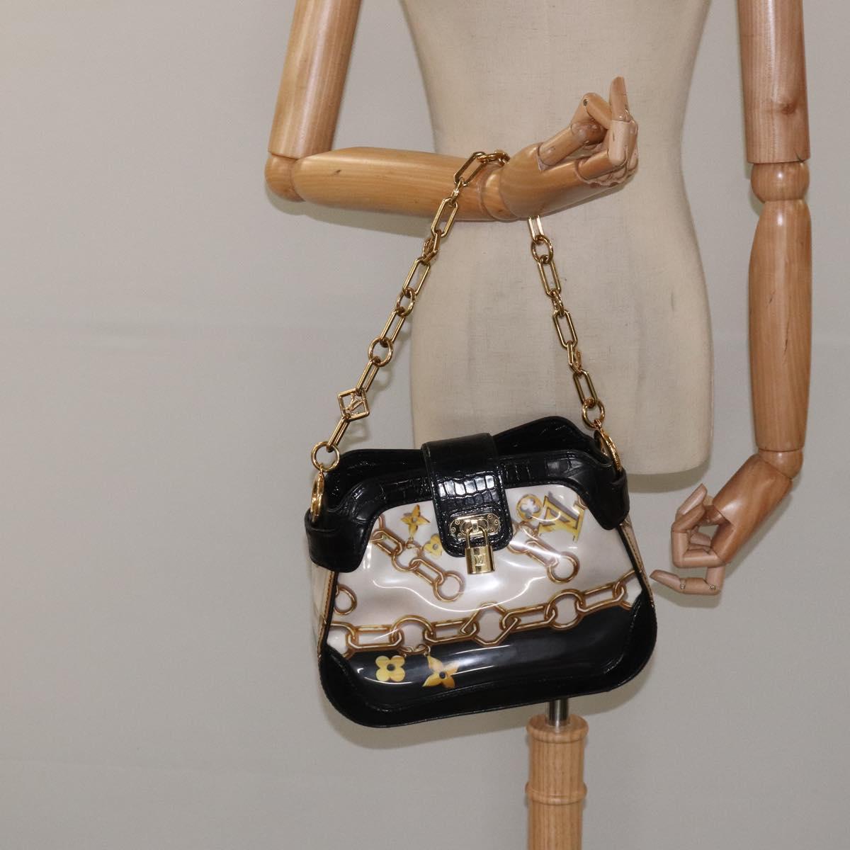 LOUIS VUITTON Monogram Charm Sackfrill Shoulder Bag Black M95151 LV Auth 115228V