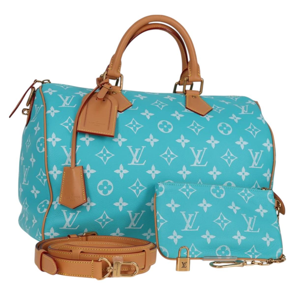 LOUIS VUITTON Speedy P9 Bandouliere 40 Bag Turquoise Blue M11563 Auth 115230SM