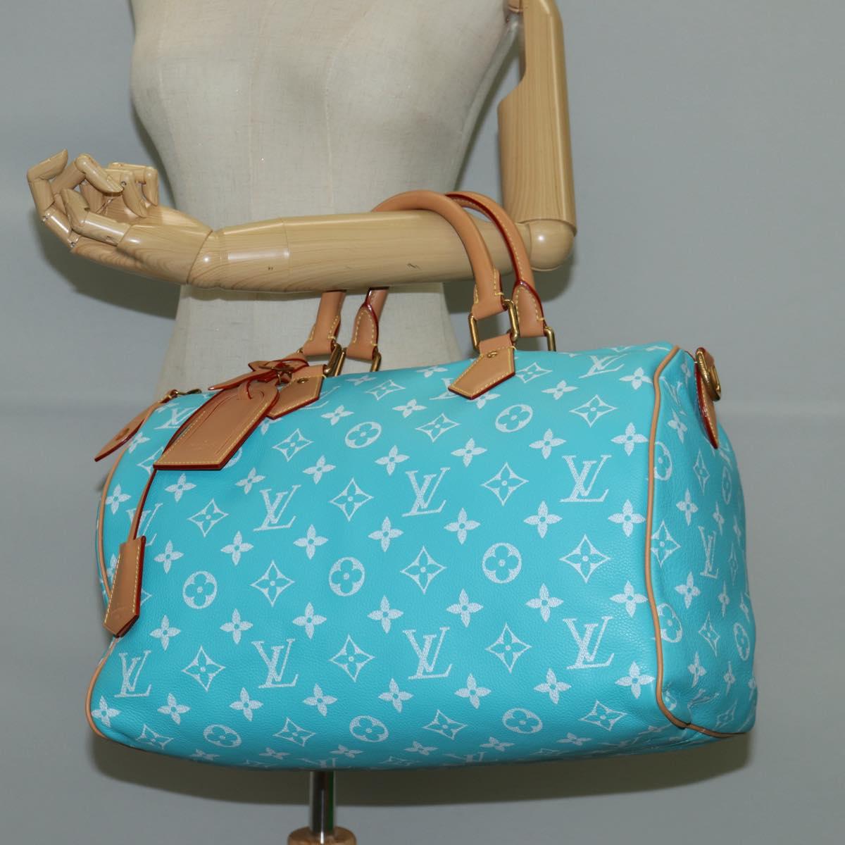 LOUIS VUITTON Speedy P9 Bandouliere 40 Bag Turquoise Blue M11563 Auth 115230SM