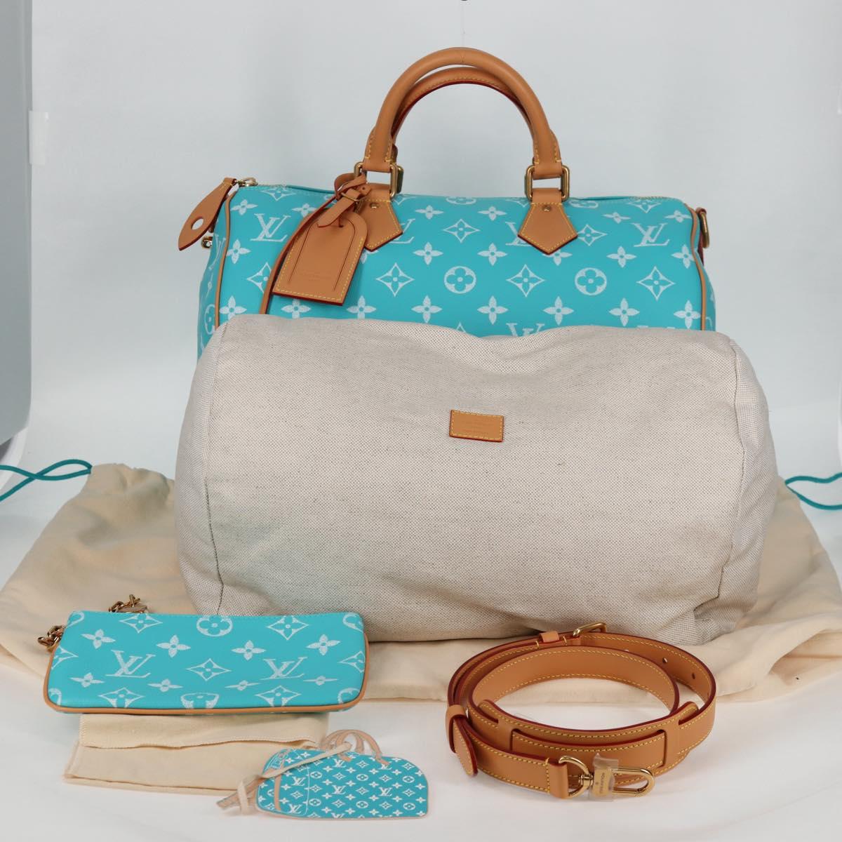LOUIS VUITTON Speedy P9 Bandouliere 40 Bag Turquoise Blue M11563 Auth 115230SM