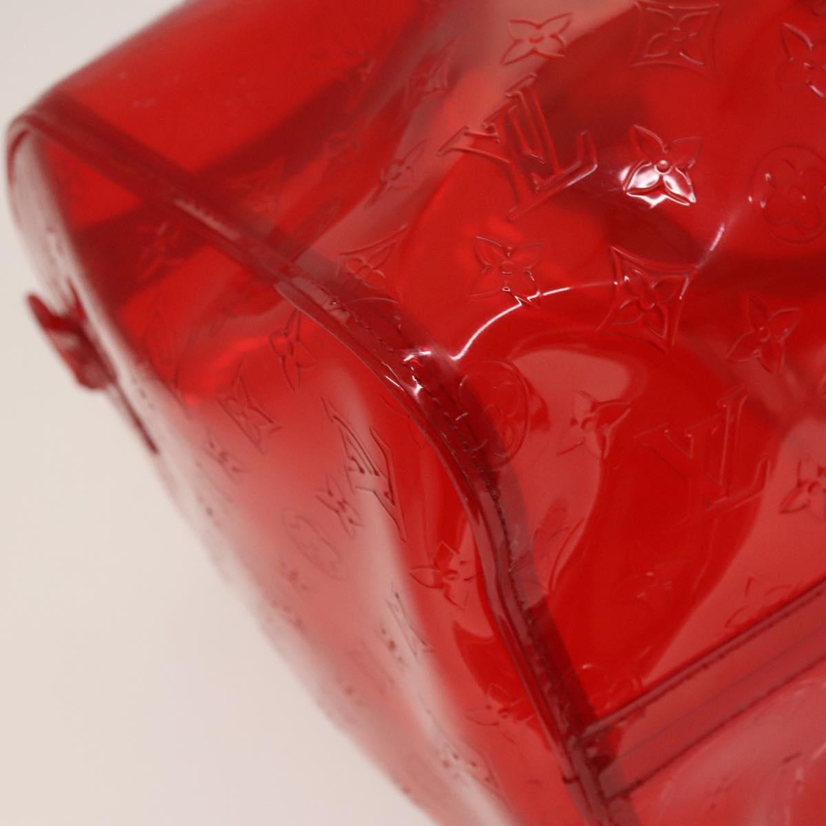 LOUIS VUITTON Monogram Vinyl Keepall Bandouliere 50 Bag Red M41416 Auth 115242A