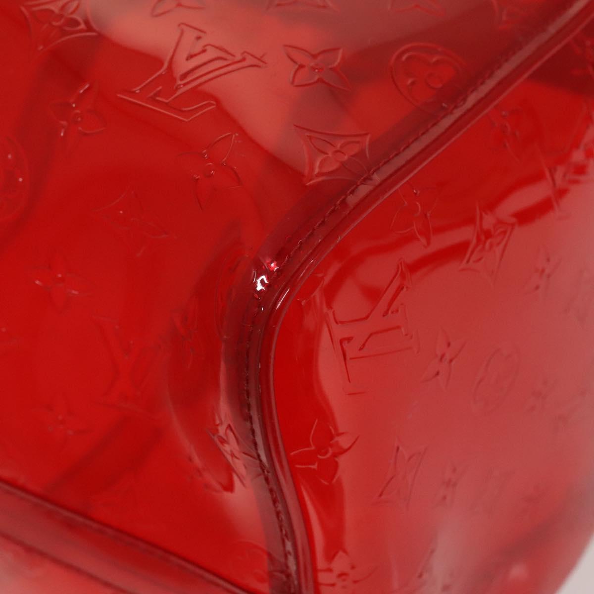 LOUIS VUITTON Monogram Vinyl Keepall Bandouliere 50 Bag Red M41416 Auth 115242A