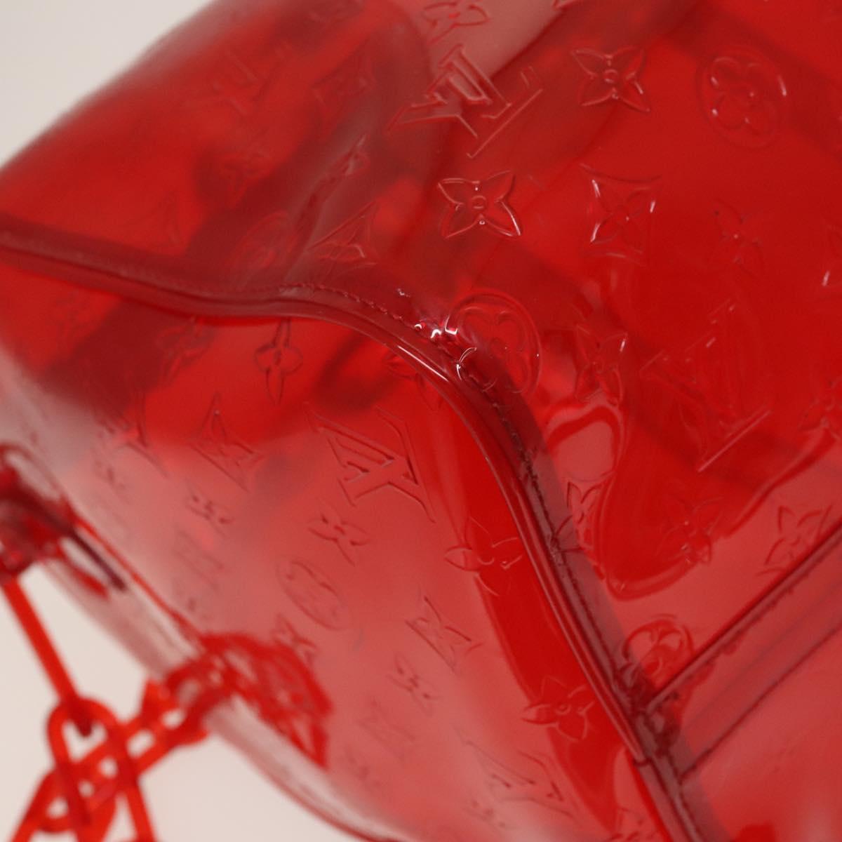 LOUIS VUITTON Monogram Vinyl Keepall Bandouliere 50 Bag Red M41416 Auth 115242A