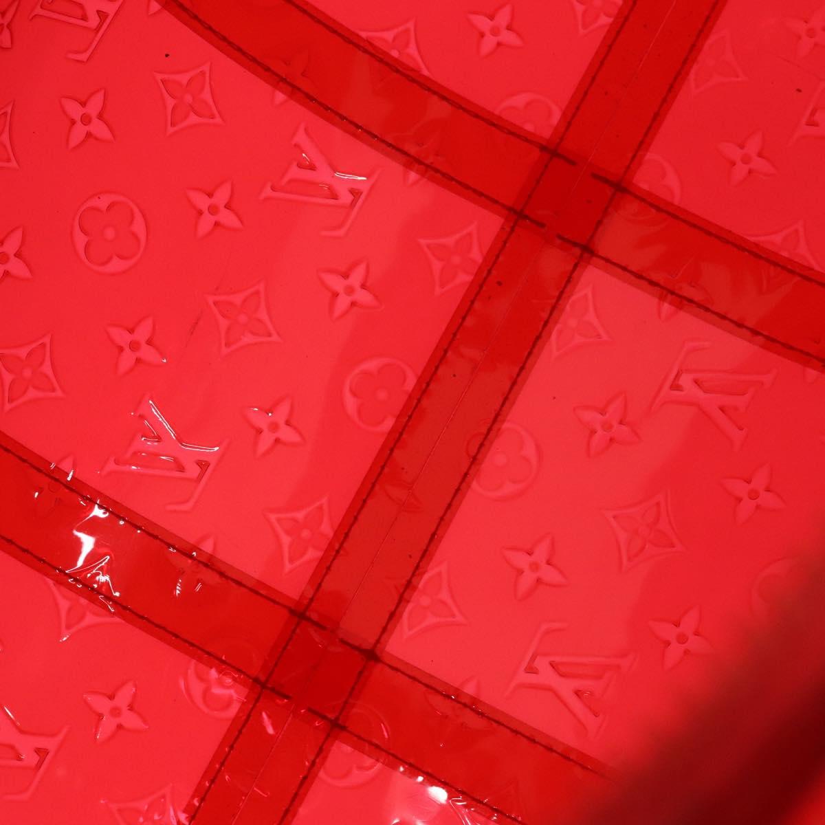 LOUIS VUITTON Monogram Vinyl Keepall Bandouliere 50 Bag Red M41416 Auth 115242A