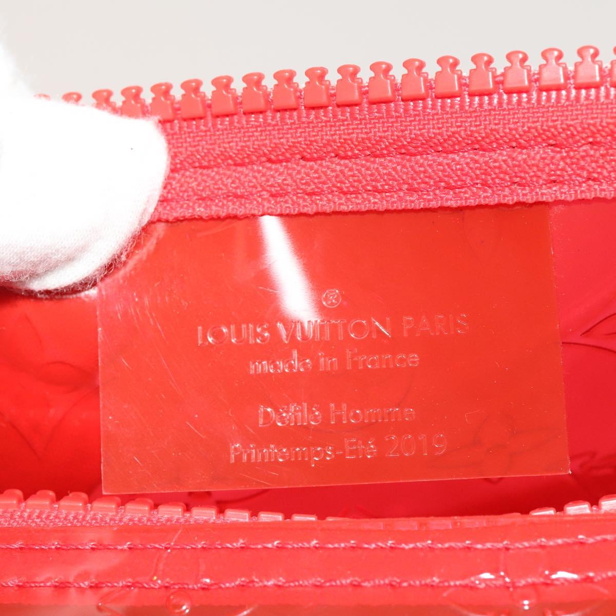 LOUIS VUITTON Monogram Vinyl Keepall Bandouliere 50 Bag Red M41416 Auth 115242A