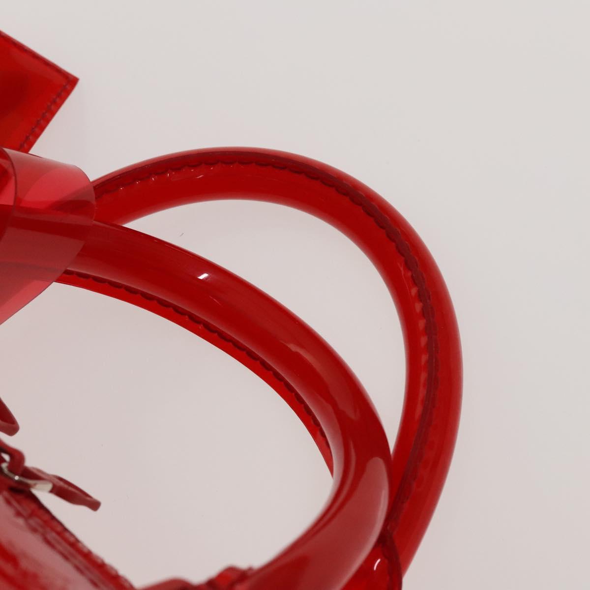 LOUIS VUITTON Monogram Vinyl Keepall Bandouliere 50 Bag Red M41416 Auth 115242A