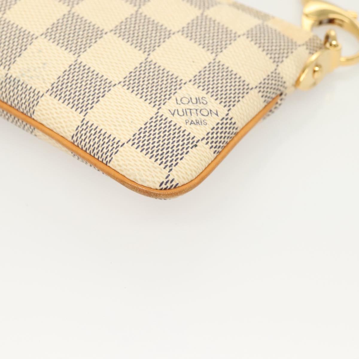 LOUIS VUITTON Damier Azur Pochette Mira MM Accessory Pouch N60027 LV Auth 115265