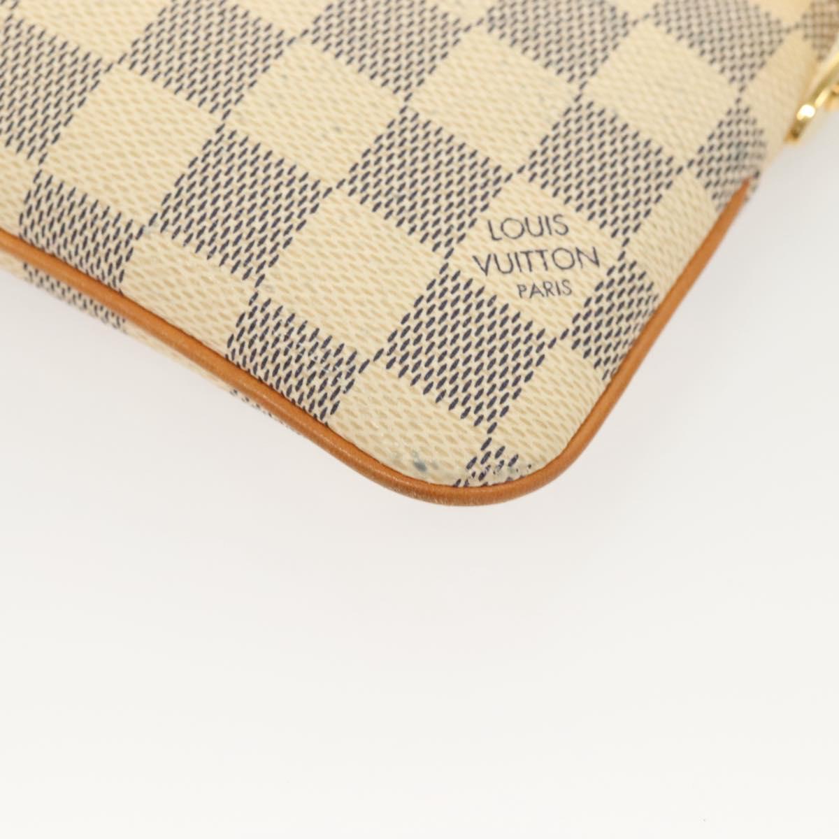 LOUIS VUITTON Damier Azur Pochette Mira MM Accessory Pouch N60027 LV Auth 115265