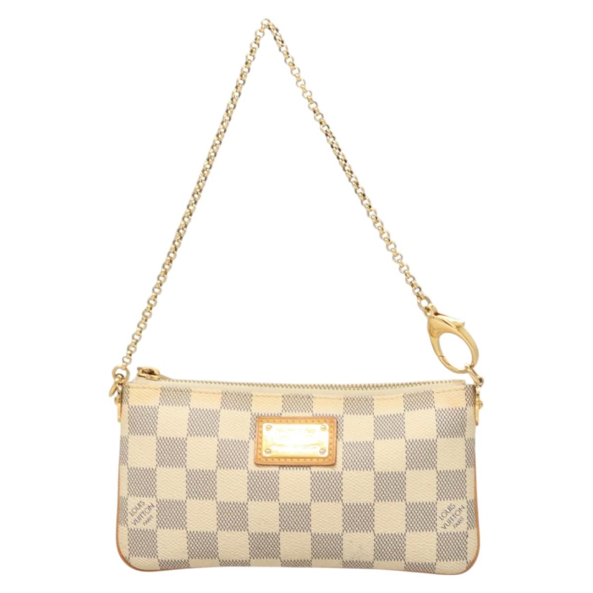 LOUIS VUITTON Damier Azur Pochette Mira MM Accessory Pouch N60027 LV Auth 115265