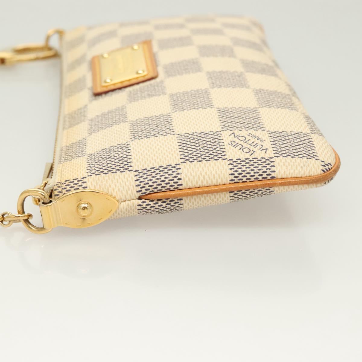 LOUIS VUITTON Damier Azur Pochette Mira MM Accessory Pouch N60027 LV Auth 115265
