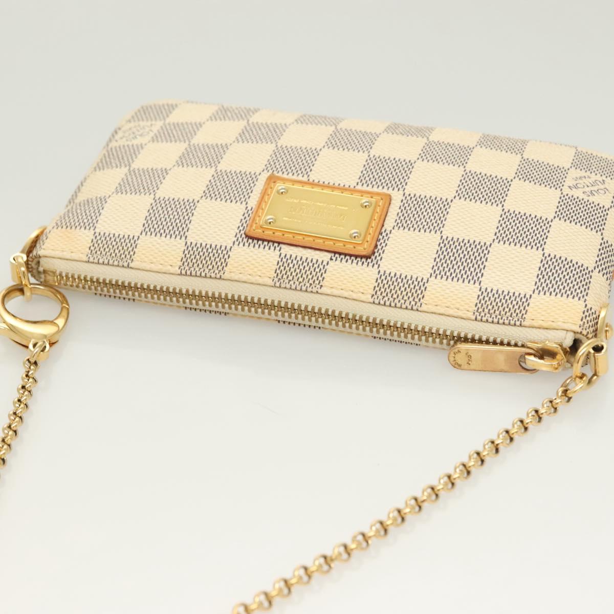 LOUIS VUITTON Damier Azur Pochette Mira MM Accessory Pouch N60027 LV Auth 115265