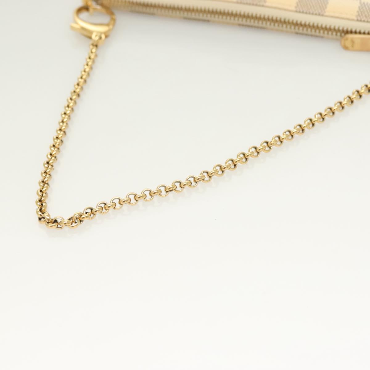 LOUIS VUITTON Damier Azur Pochette Mira MM Accessory Pouch N60027 LV Auth 115265