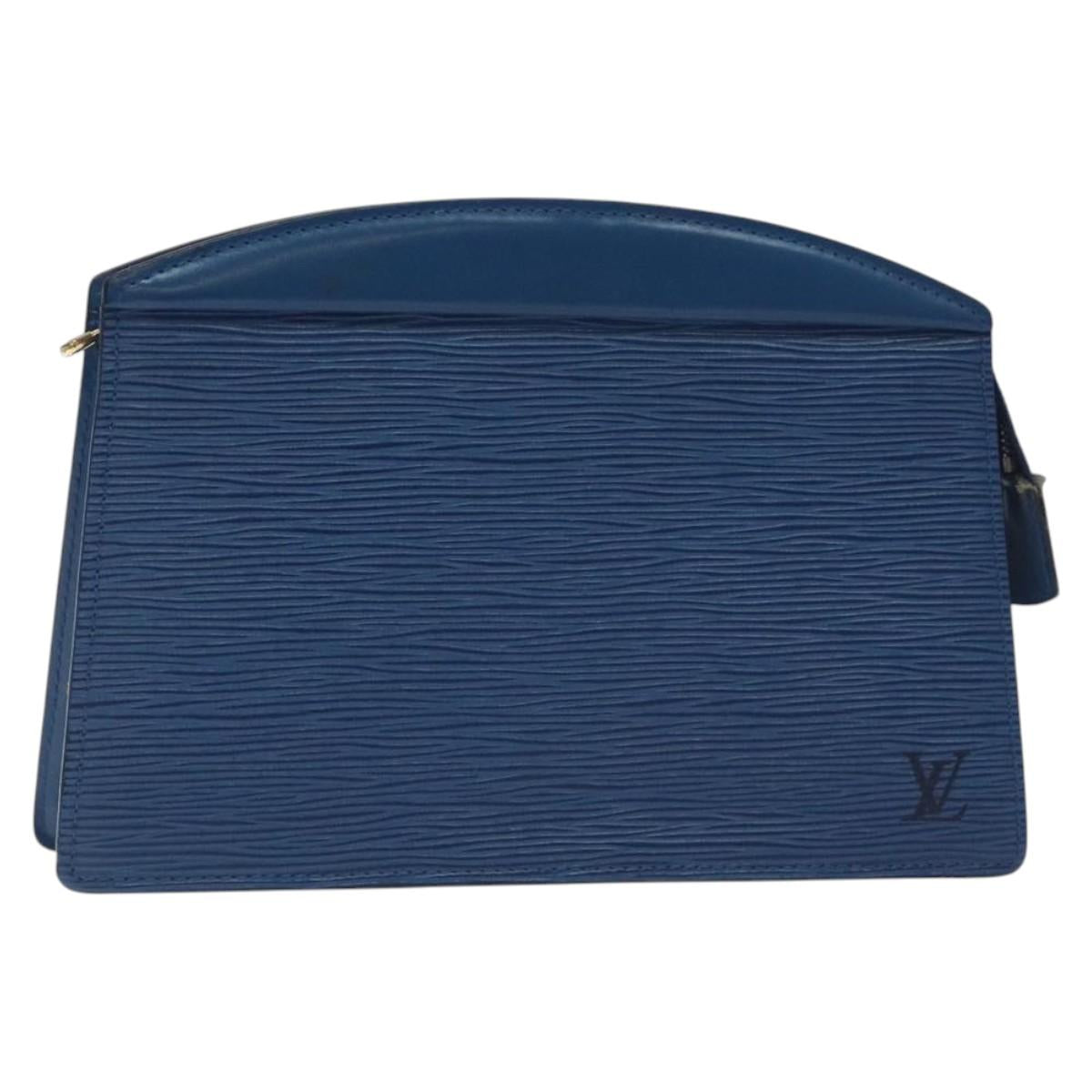 LOUIS VUITTON Epi Trousse Crete Pouch Blue M48405 LV Auth 115282
