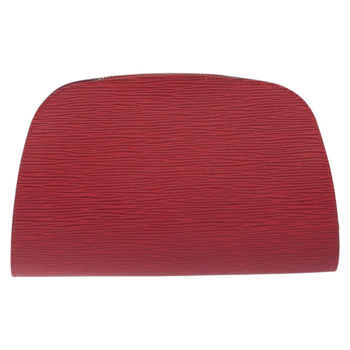 LOUIS VUITTON Epi Dauphine GM Pouch Red M48457 LV Auth 115286