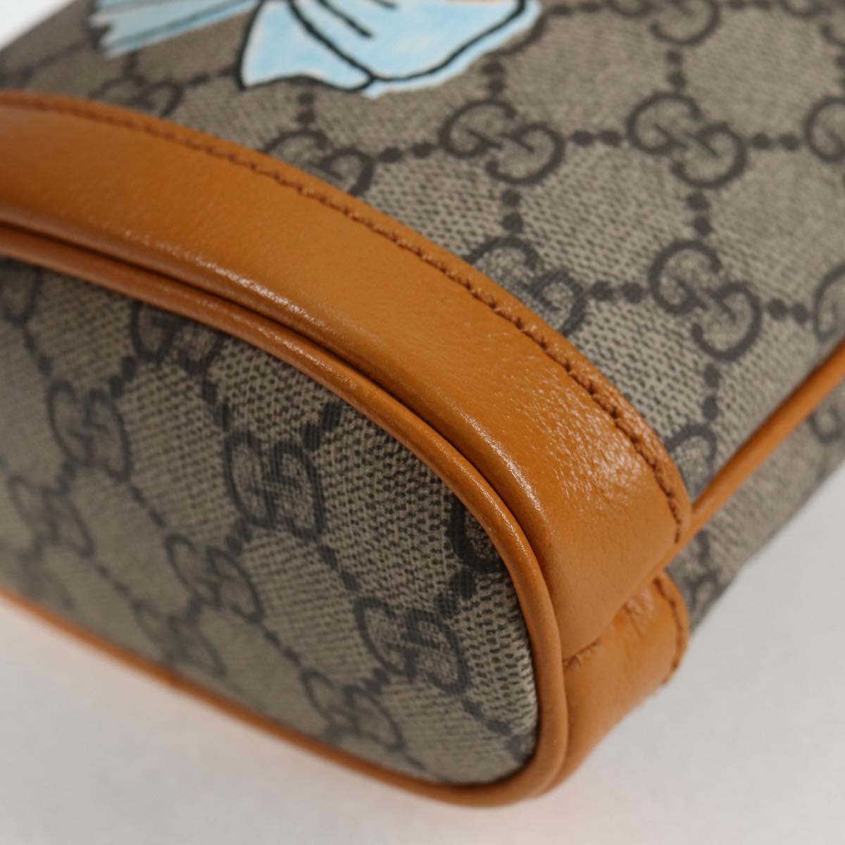 GUCCI GG Supreme Shoulder Bag PVC Beige Gold 660304 Auth 115292M