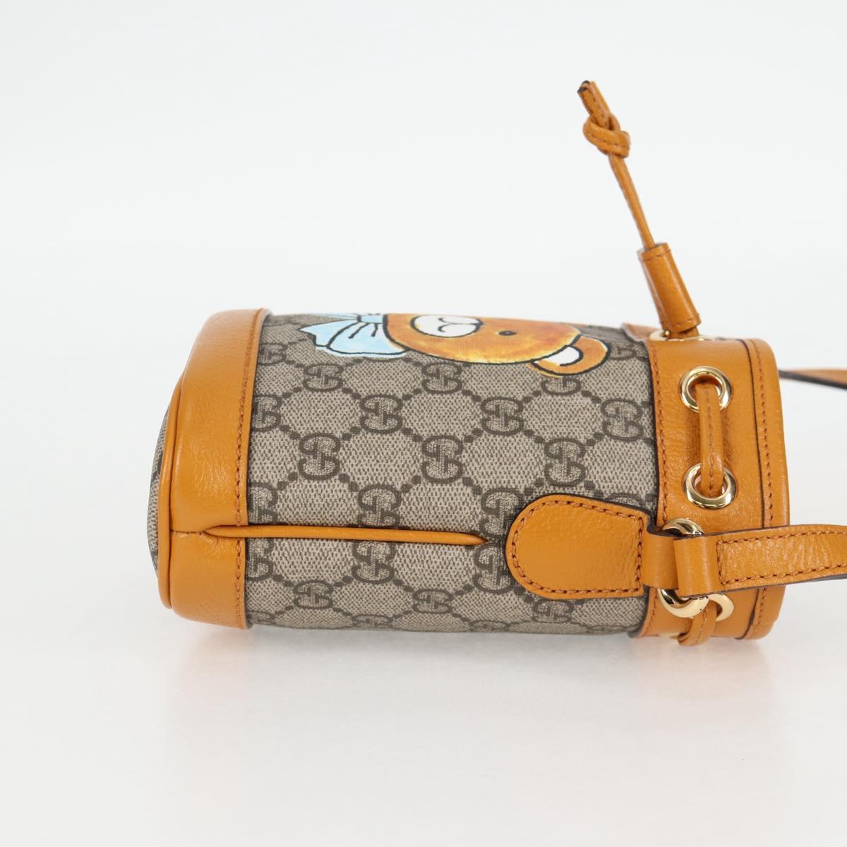 GUCCI GG Supreme Shoulder Bag PVC Beige Gold 660304 Auth 115292SM
