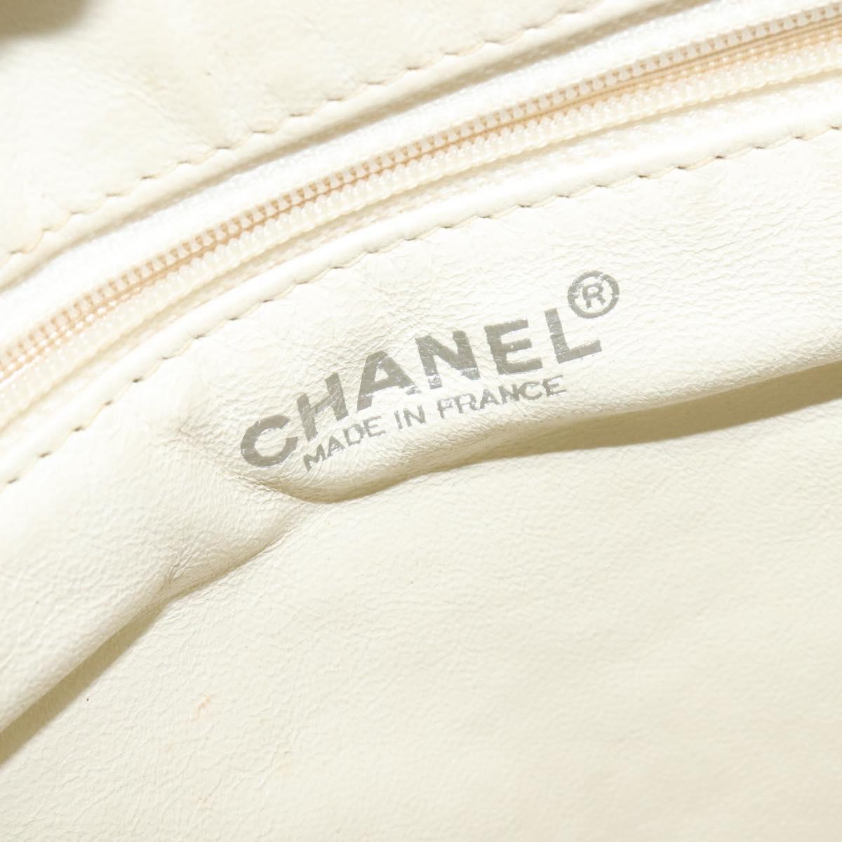 CHANEL Sports Line Boston Bag Canvas White CC Auth 115293