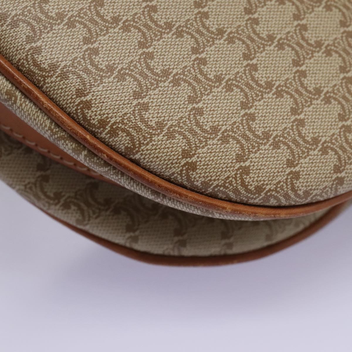 CELINE Macadam Canvas Shoulder Bag Beige Auth 115316