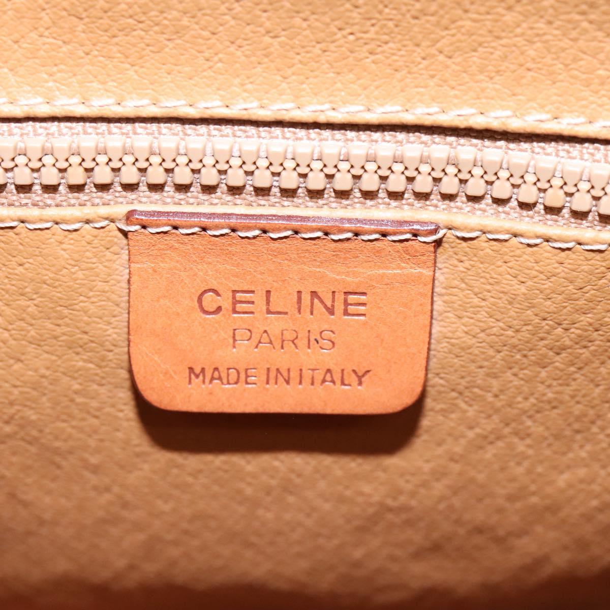 CELINE Macadam Canvas Shoulder Bag Beige Auth 115316