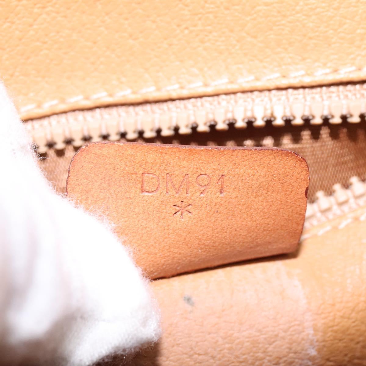 CELINE Macadam Canvas Shoulder Bag Beige Auth 115316