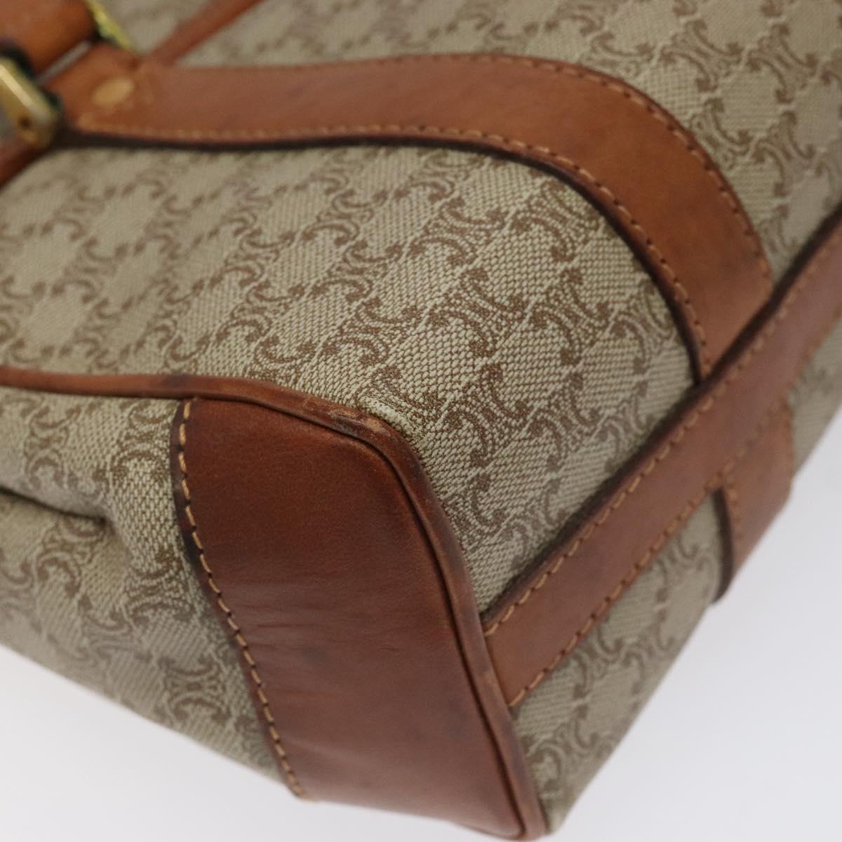 CELINE Macadam Canvas Hand Bag Beige Auth 115341