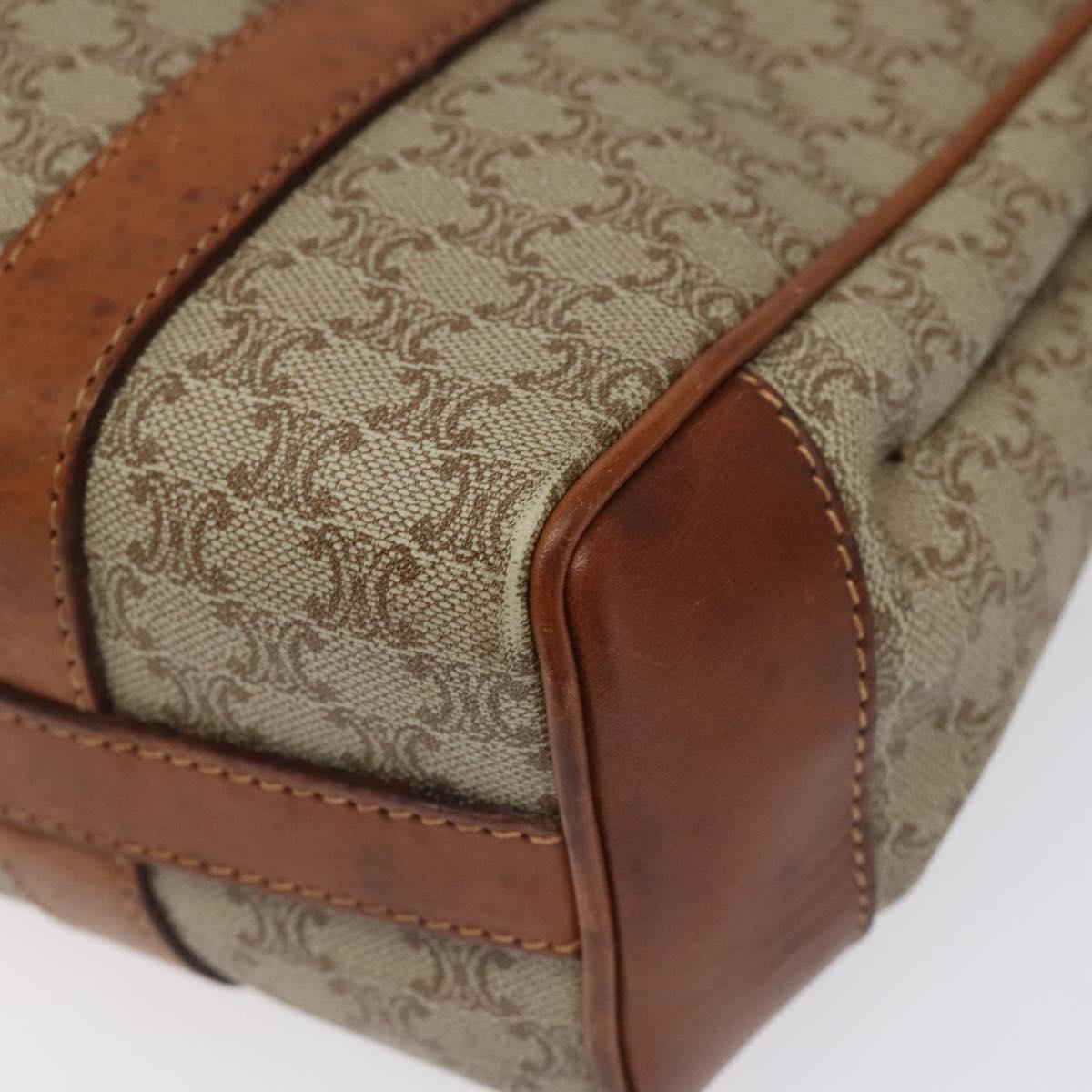 CELINE Macadam Canvas Hand Bag Beige Auth 115341