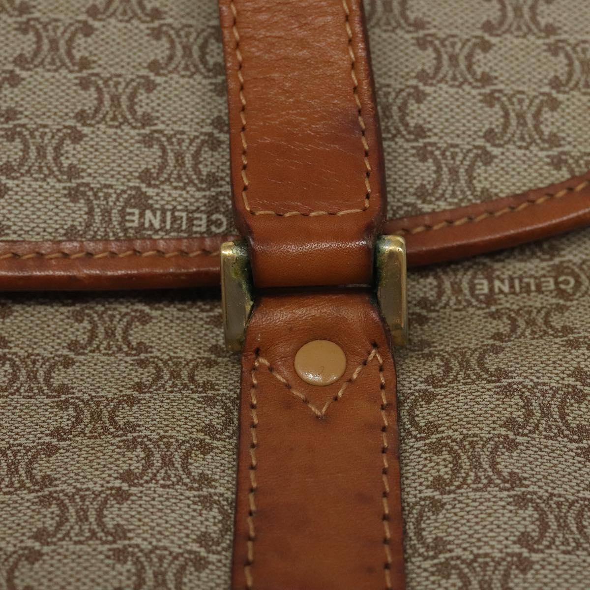 CELINE Macadam Canvas Hand Bag Beige Auth 115341