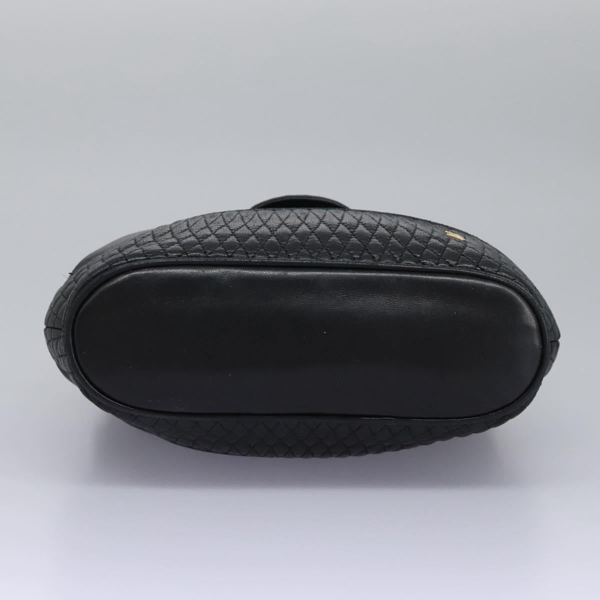 BALLY Hand Bag Leather Black Auth 115343