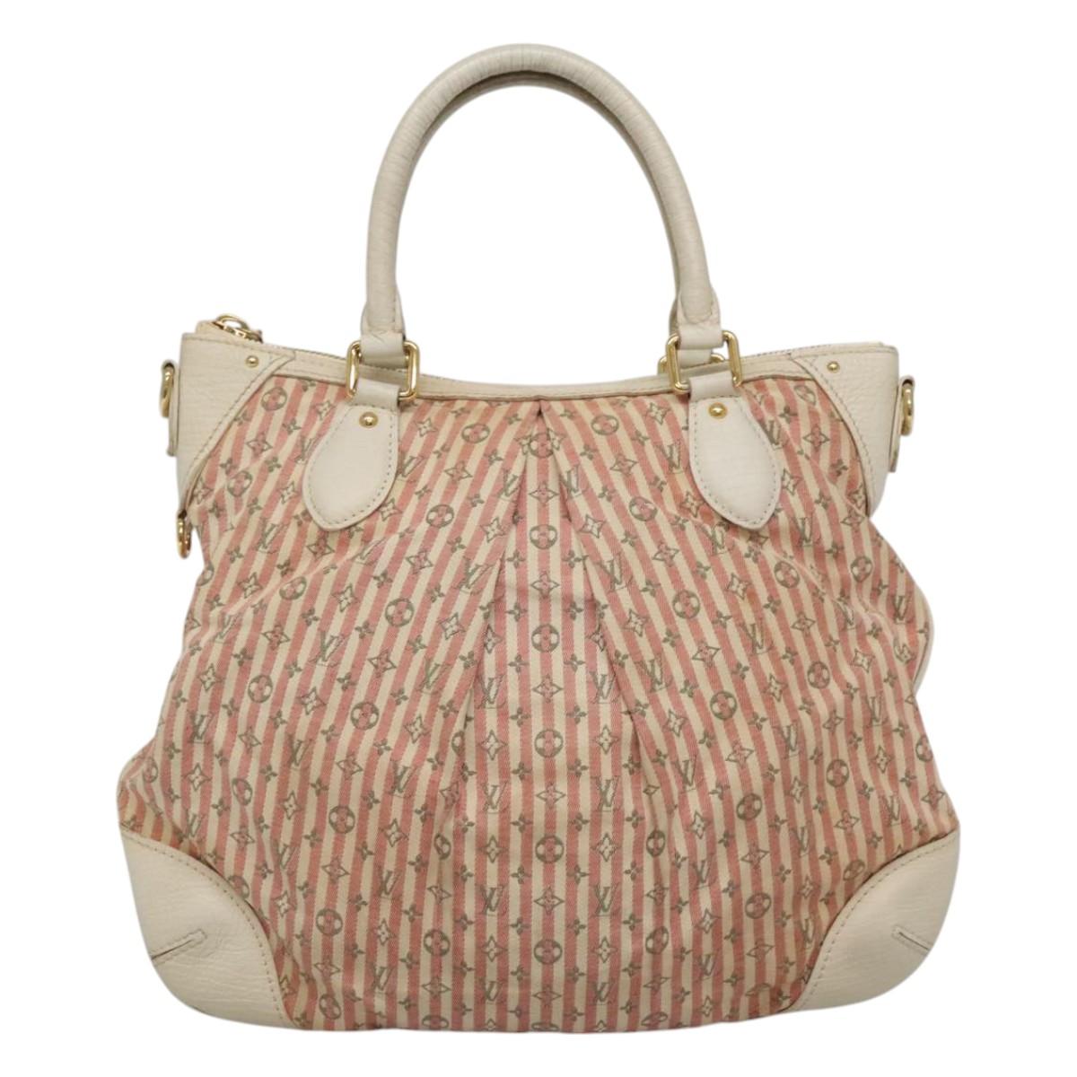 LOUIS VUITTON Mini Lin Croisette Marina PM Bag Pink White M95495 LV Auth 115345