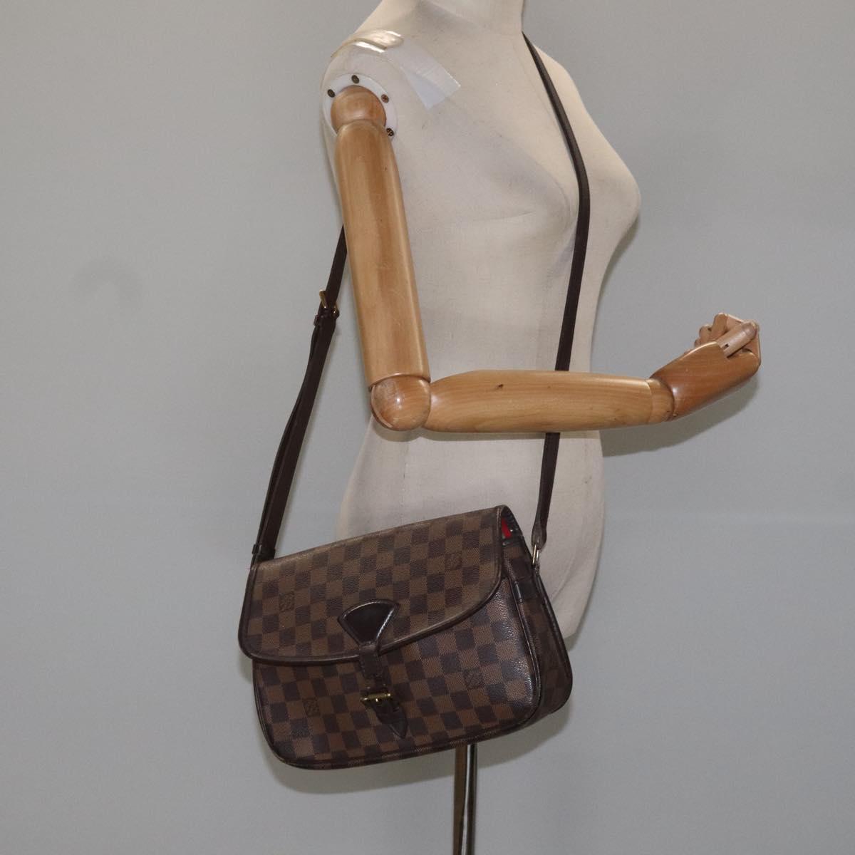 LOUIS VUITTON Damier Ebene Sologne Shoulder Bag SPO N48079 LV Auth 115361