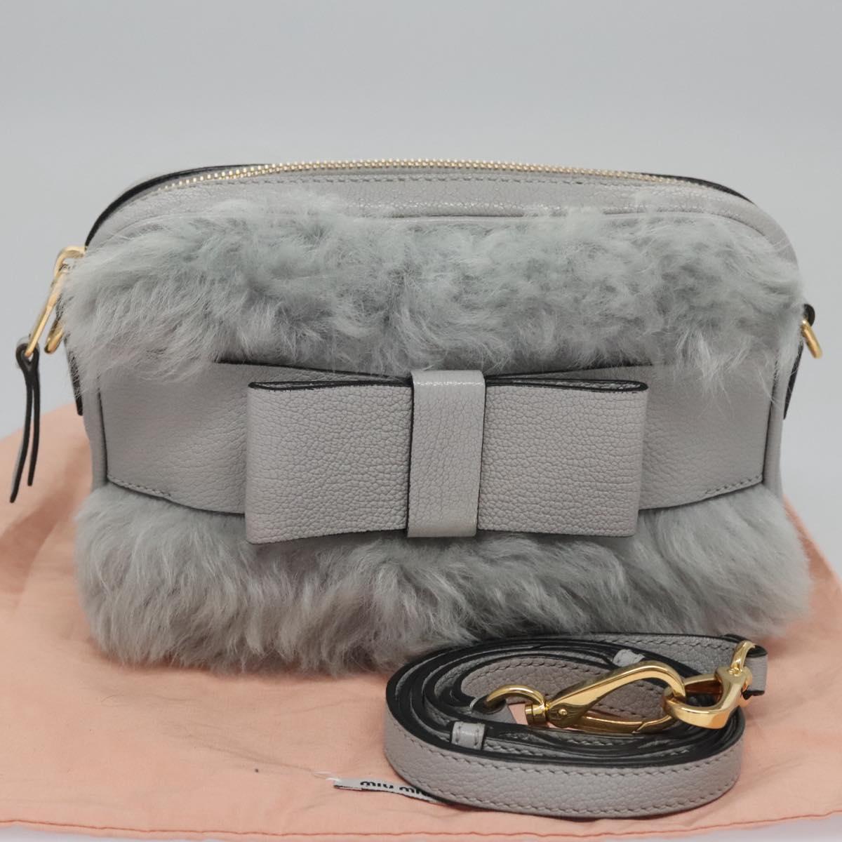 Miu Miu Shoulder Bag Gray Auth 115374AM