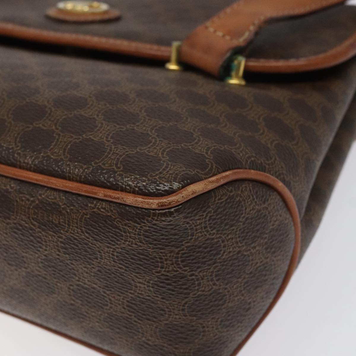 CELINE Macadam Canvas Hand Bag PVC Leather Brown Auth 115387