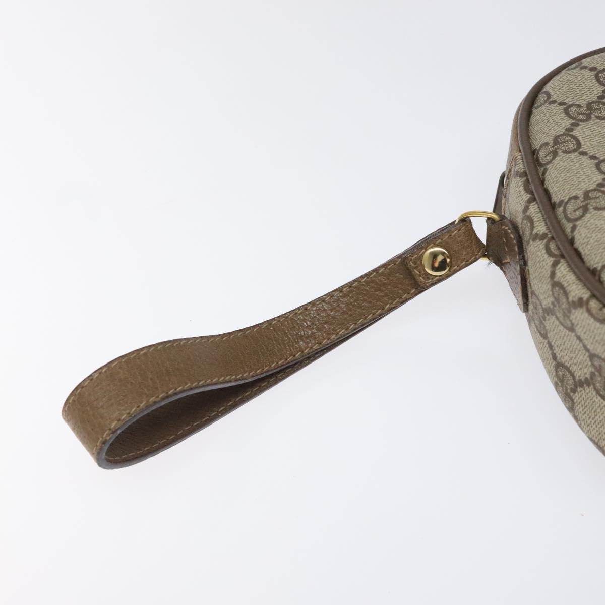 GUCCI GG Supreme Web Sherry Line Clutch Bag PVC Beige Red 89 01 034 Auth 115396