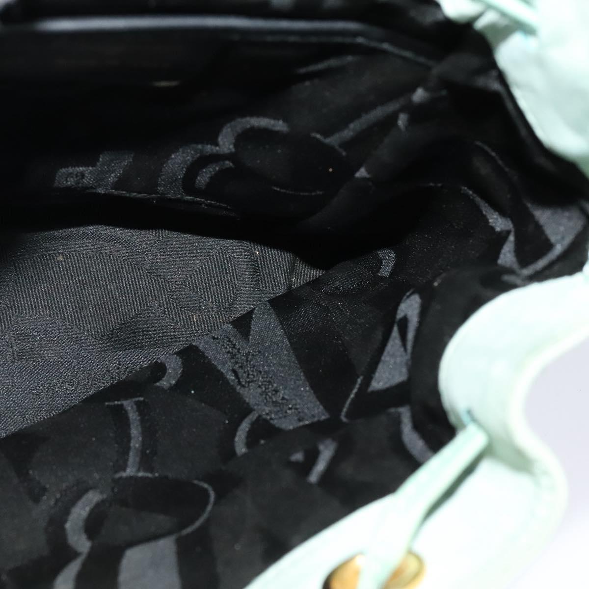 Salvatore Ferragamo Backpack Suede Peppermint Gold Auth 115402