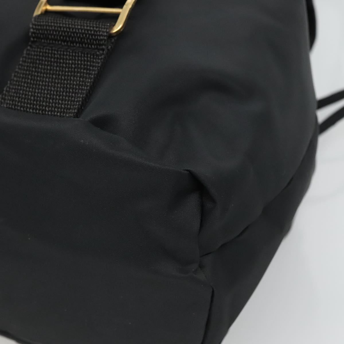 Gianni Versace Backpack Nylon Black Auth 115404