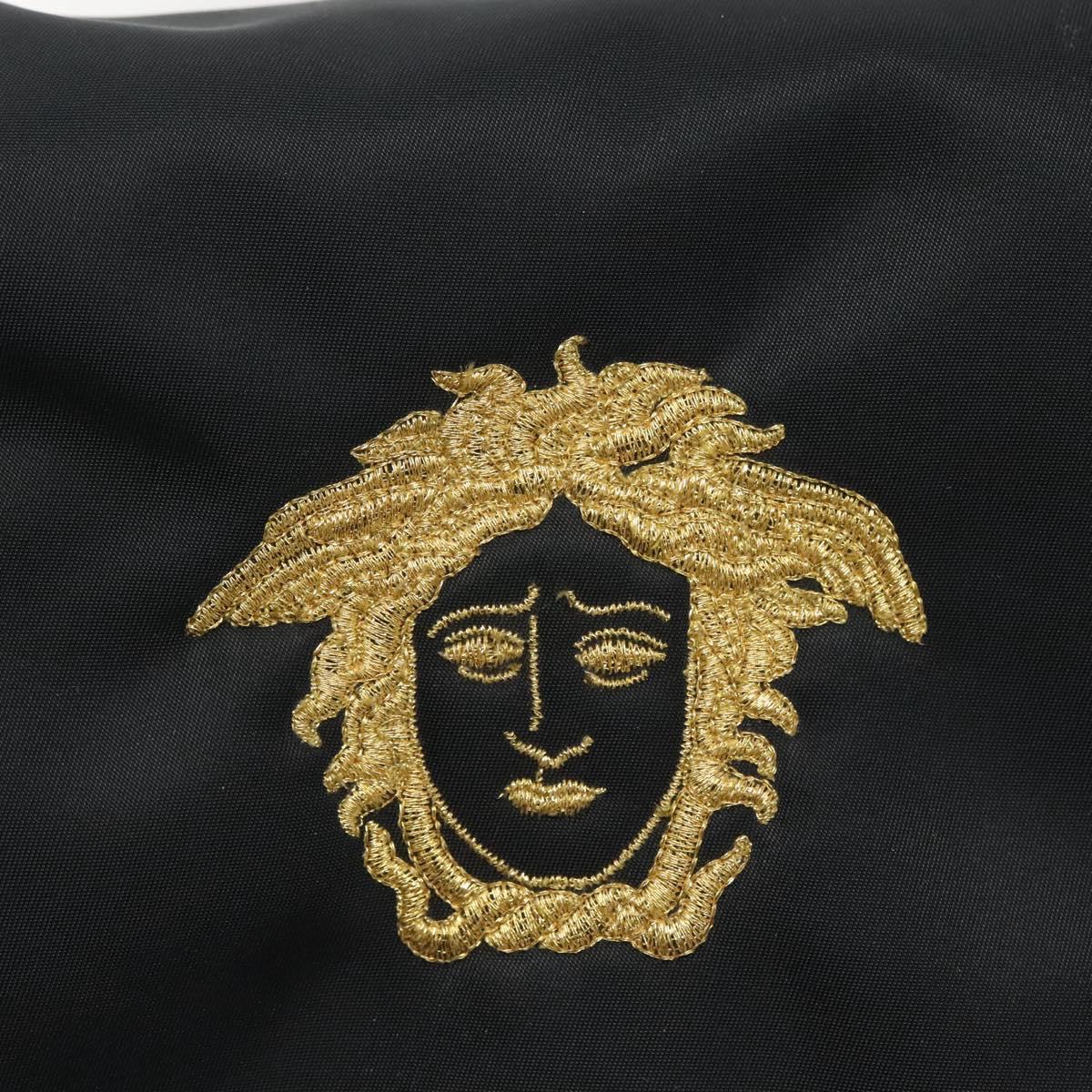 Gianni Versace Backpack Nylon Black Auth 115404